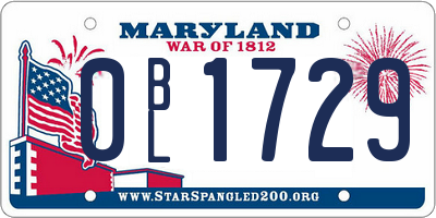MD license plate 0BL1729