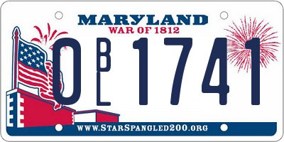 MD license plate 0BL1741
