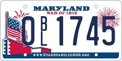 MD license plate 0BL1745