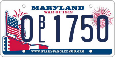 MD license plate 0BL1750