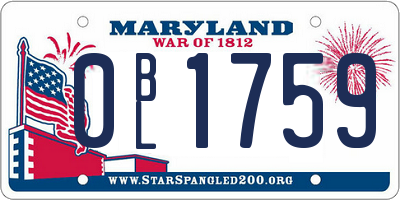 MD license plate 0BL1759