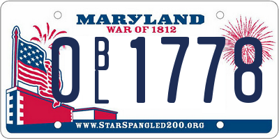 MD license plate 0BL1778