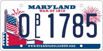 MD license plate 0BL1785