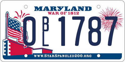 MD license plate 0BL1787