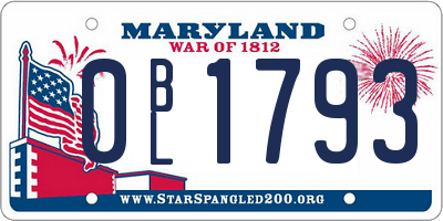 MD license plate 0BL1793
