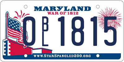 MD license plate 0BL1815