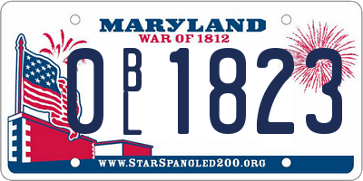 MD license plate 0BL1823
