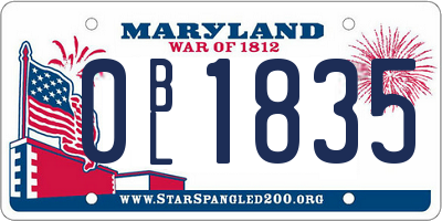 MD license plate 0BL1835