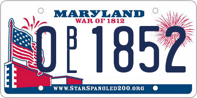 MD license plate 0BL1852