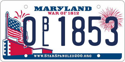 MD license plate 0BL1853