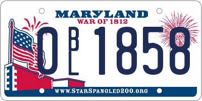 MD license plate 0BL1858