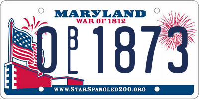 MD license plate 0BL1873
