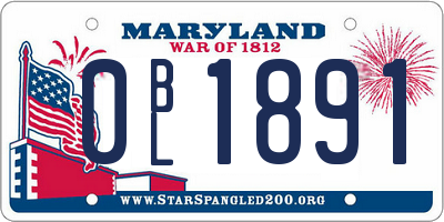 MD license plate 0BL1891