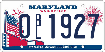 MD license plate 0BL1927