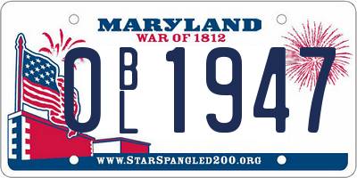 MD license plate 0BL1947