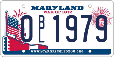 MD license plate 0BL1979