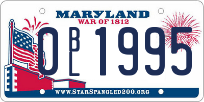 MD license plate 0BL1995