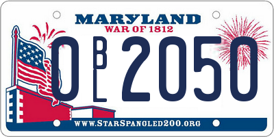 MD license plate 0BL2050