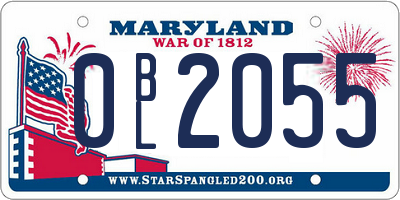 MD license plate 0BL2055
