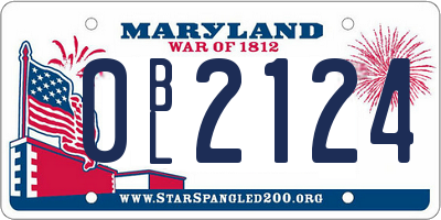 MD license plate 0BL2124