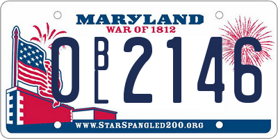MD license plate 0BL2146
