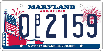 MD license plate 0BL2159
