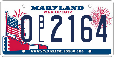 MD license plate 0BL2164