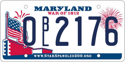 MD license plate 0BL2176