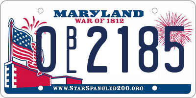 MD license plate 0BL2185