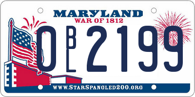 MD license plate 0BL2199