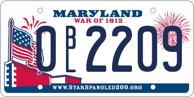MD license plate 0BL2209