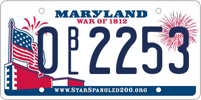 MD license plate 0BL2253