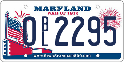 MD license plate 0BL2295