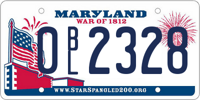 MD license plate 0BL2328
