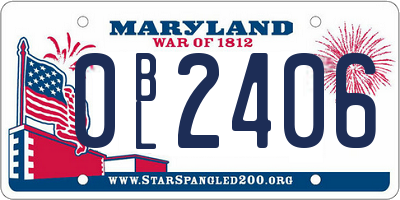 MD license plate 0BL2406