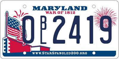 MD license plate 0BL2419