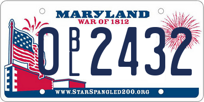 MD license plate 0BL2432