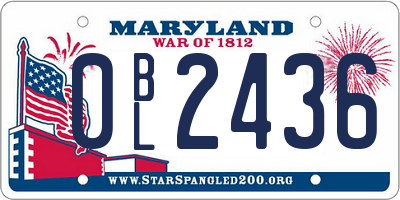 MD license plate 0BL2436