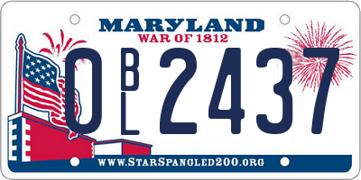 MD license plate 0BL2437