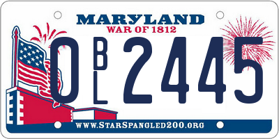 MD license plate 0BL2445