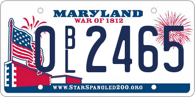 MD license plate 0BL2465