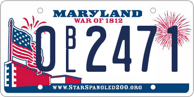 MD license plate 0BL2471