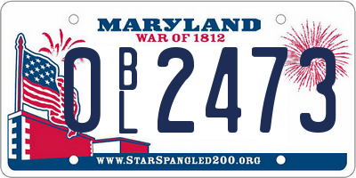 MD license plate 0BL2473