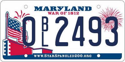 MD license plate 0BL2493