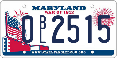 MD license plate 0BL2515