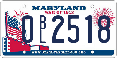 MD license plate 0BL2518