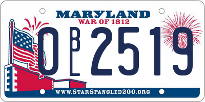 MD license plate 0BL2519