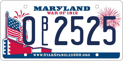 MD license plate 0BL2525