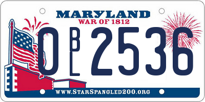 MD license plate 0BL2536