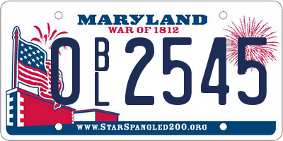 MD license plate 0BL2545